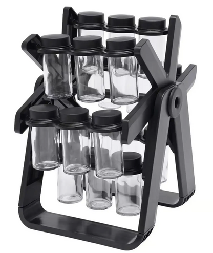 Base Giratoria de Especias con Frascos Elegantes