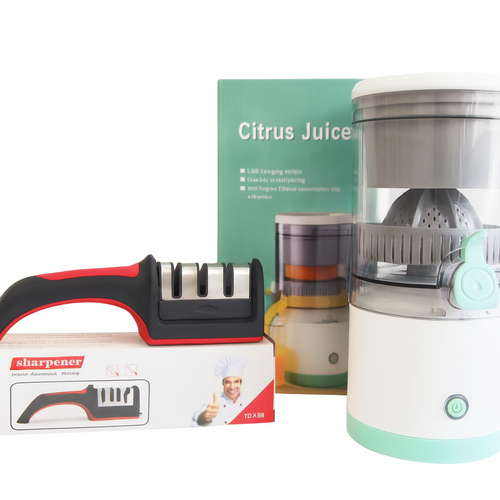 Combo Extractor De Jugos Eléctrico y Afilador De Cuchillos
